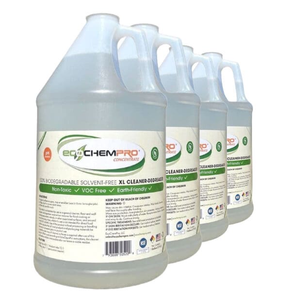 EcoChemPro Cleaner Degreaser Indoor and Outdoor Cleaning with Natural Scent, 4 One Gallon Jugs