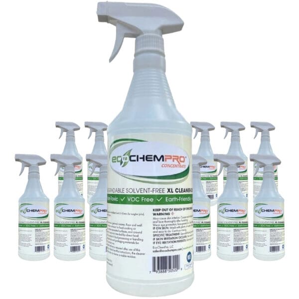 EcoChemPro Multi-Purpose Cleaner with Twelve 32 oz Spray Bottles, Unscented